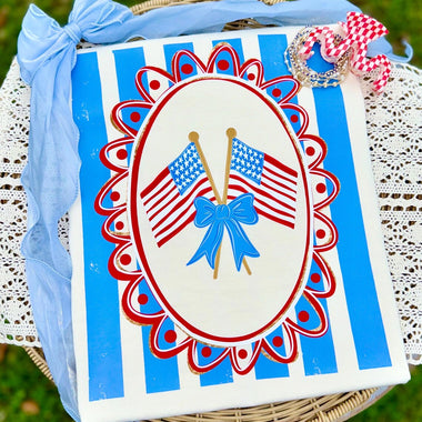 Waving Flags with Stripes DTF Transfer (CC)