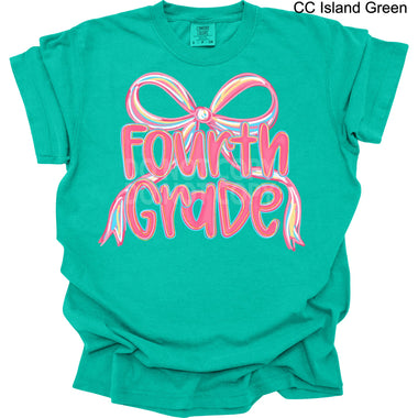 Fouth Grade Pink Bow DTF Transfer (E)