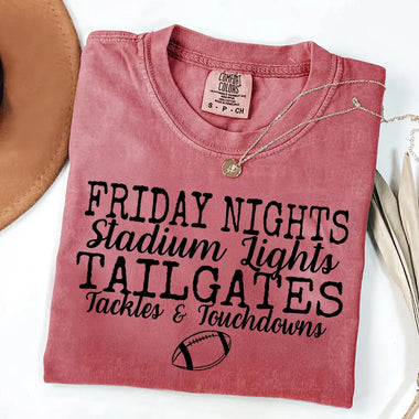 Friday Nights Stadium Lights Tailgates DTF Transfer (E)