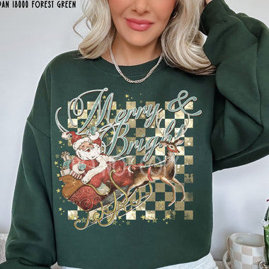 Merry & Bright Screen Print High Heat Transfer W21