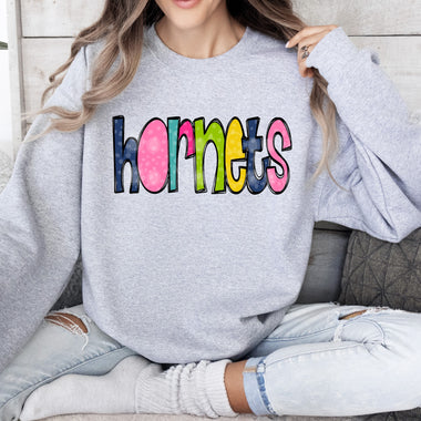 Bold Colorful Hornets DTF Transfer