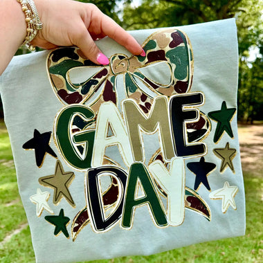 Game Day Camo Coquette Bow Wholesale Tee