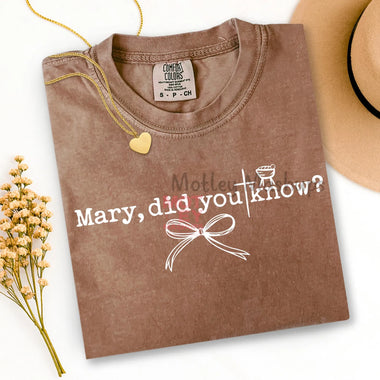 Mary did you know bow Wholesale Tee