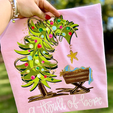 A Thrill of Hope Whimsy Christmas Tree Wholesale Tee