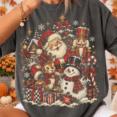 Retro Christmas Characters Wholesale Tee