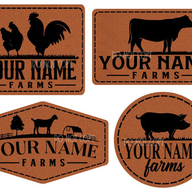 Add Your Business Name Farm Logo Leather Hat Patches