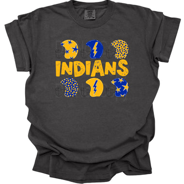 Indians Royal/Gold Helmet DTF Transfer (DB)
