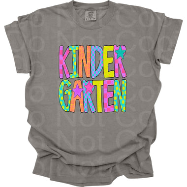 Preppy Bright Pattern Kindergarten DTF Transfer (AR)