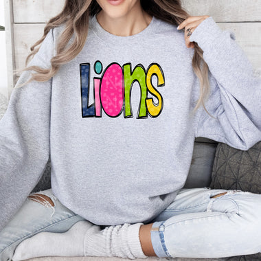 Bold Colorful Lions DTF Transfer