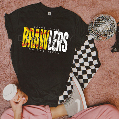Leave It All On The Field BRAWLERS Softball WHITE DTF Transfer