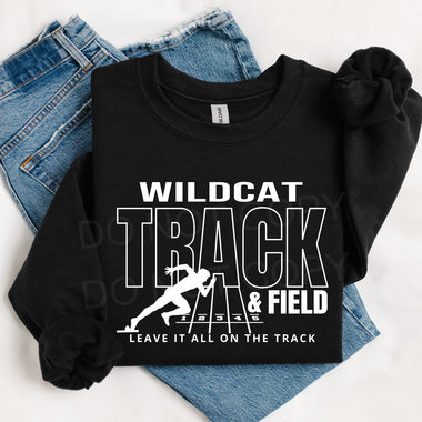 Wildcat Track & Field WHITE INK DTF Transfer