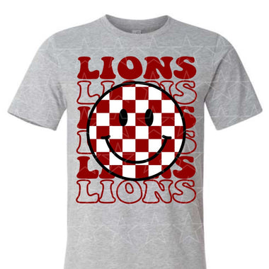 Lions Checkered Smile Mascot Digital Download MS