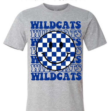 Wildcats Checkered Smile Mascot Digital Download MS