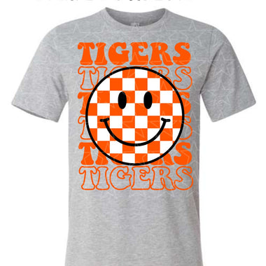 Tigers Checkered Smile Mascot Digital Download MS