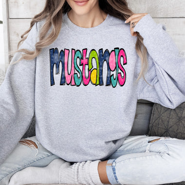 Bold Colorful Mustangs DTF Transfer