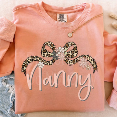 Nanny with Leopard Bow DTF Transfer