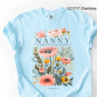 Nanny Poppy Flowers DTF Transfer