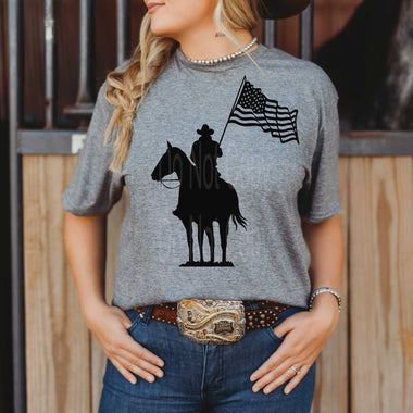 Patriotic Cowboy Single Color Screen W92