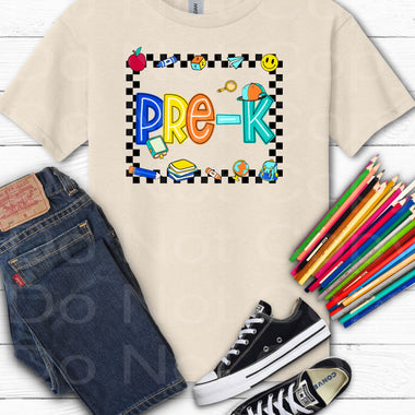 Pre K Check Box DTF Transfer (E)