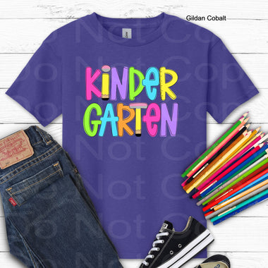 Kindergarten Girl Primary Colors DTF Transfer (E)