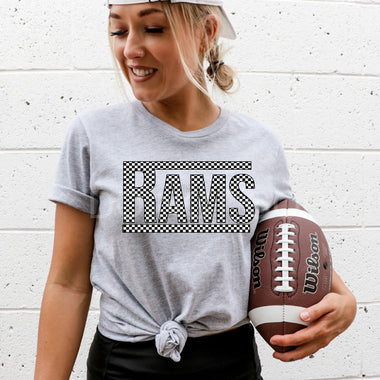 Rams Checkered DTF Transfer