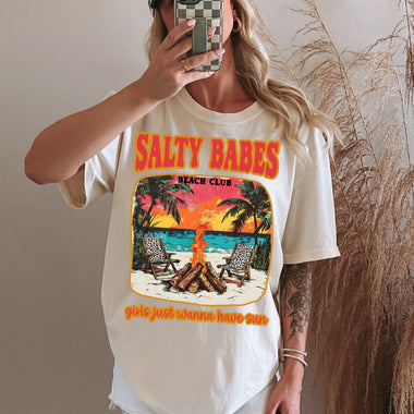 Salty Babes Beach Club Wholesale Tee