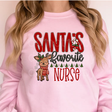 Santa's Favorite Nurse DTF Transfer