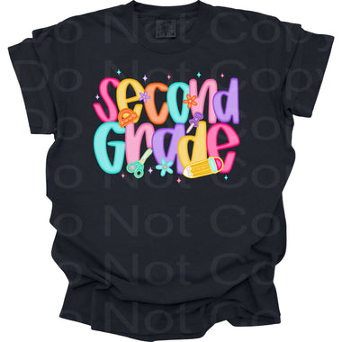 Second Grade Bright Frosted DTF Transfer (E)