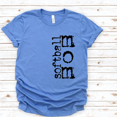 Softball Mom Typography Single Color Screen Z6