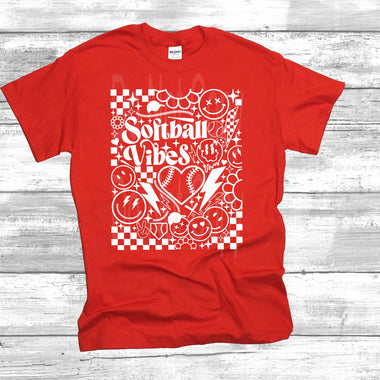 Softball Vibes Single Color Screen W114