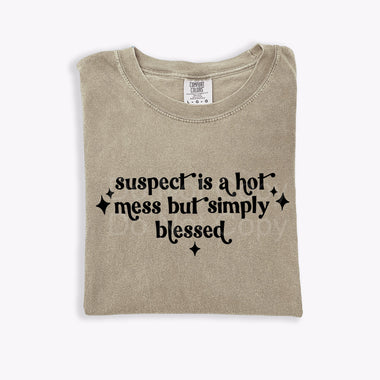 Suspect is a Hot Mess but Simply Blessed DTF Transfer