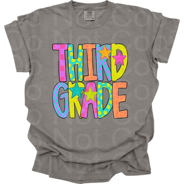 Preppy Bright Pattern Third Grade DTF Transfer (AR)