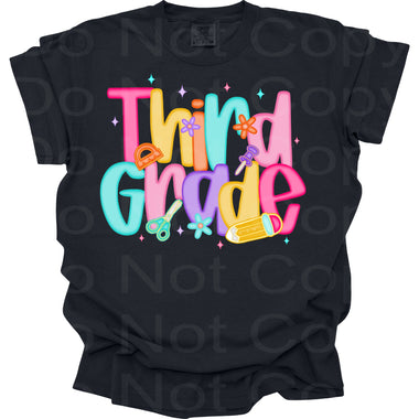 Third Grade Bright Frosted DTF Transfer (E)