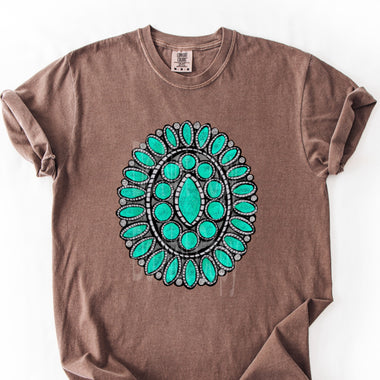 Turquoise Oval DTF Transfer