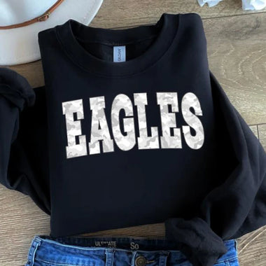 White Camo Eagles Mascot DTF Transfer (E)
