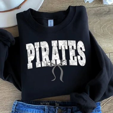 White Camo Pirates Mascot DTF Transfer (E)