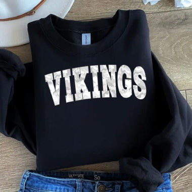 White Camo Vikings Mascot DTF Transfer (E)