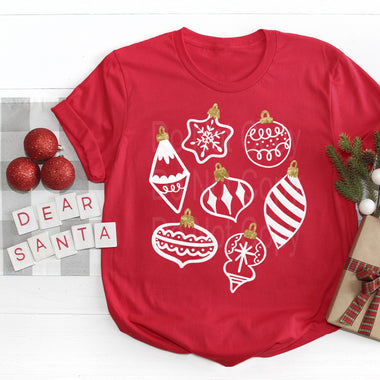 White Christmas Ornaments DTF Transfer (CC)
