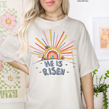 He is Risen Sun Screen Print High Heat Transfer U29