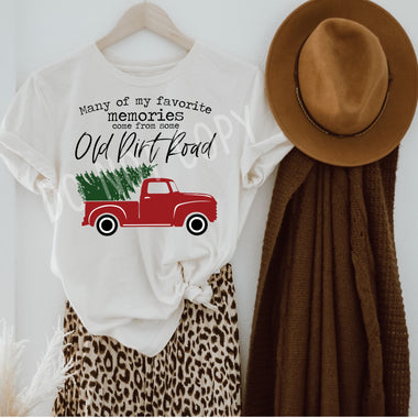 "No Restocks" Old Dirt Road Christmas Tree Truck Screen Print Transfer *High Heat* J9