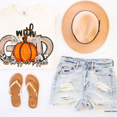 “No restocks” With God All Things are Possible Fall Screen Print High Heat Transfer A11