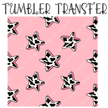 Cow Star Skinny Tumbler Seamless Sublimation Transfer
