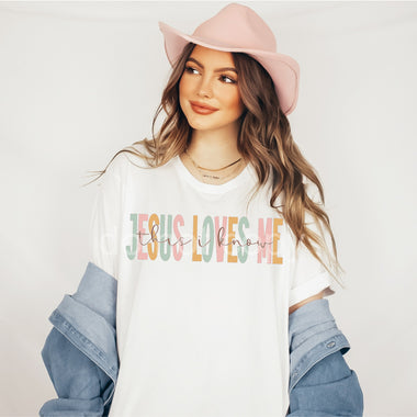 Jesus Loves Me Screen Print High Heat Transfer Y33