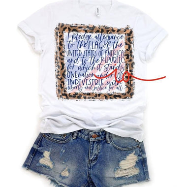 Pledge of Allegiance Screen Print Transfer High Heat