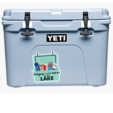 Everyone is Welcome at the LAKE Die Cut Sticker 4" Stickers {Sheet of 4} SS13