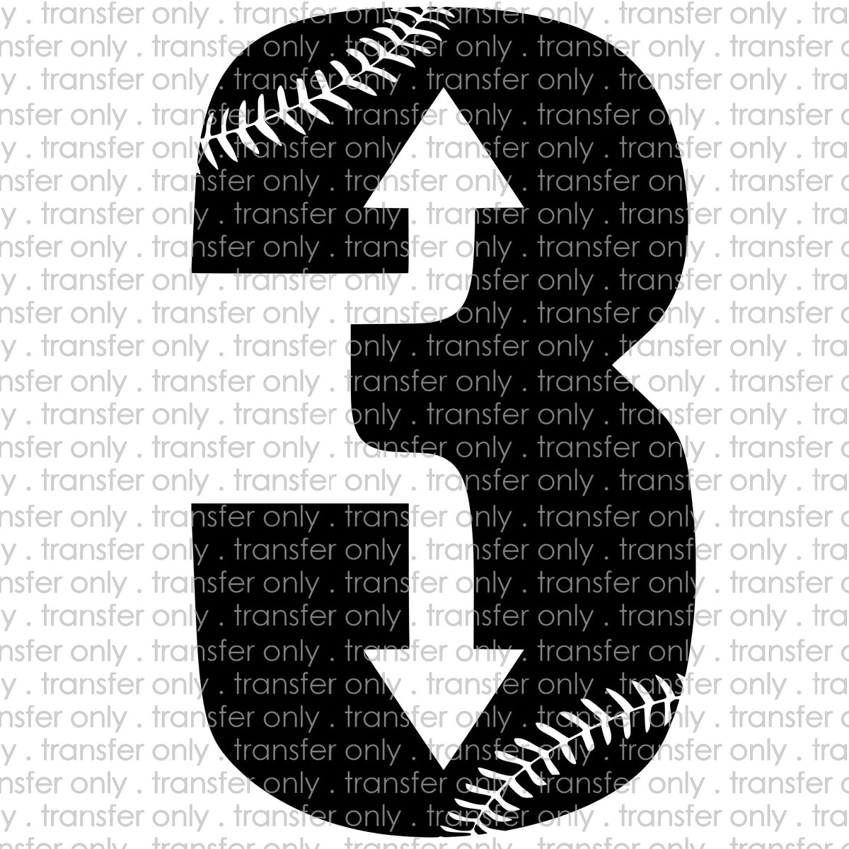 3Up 3Down Baseball - Sublimation Transfer