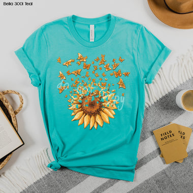 Butterfly Sunflower Screen Print High Heat Transfer U70