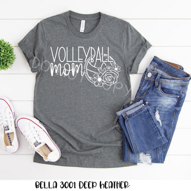 Volleyball Mom Floral Screen Print Transfer V171