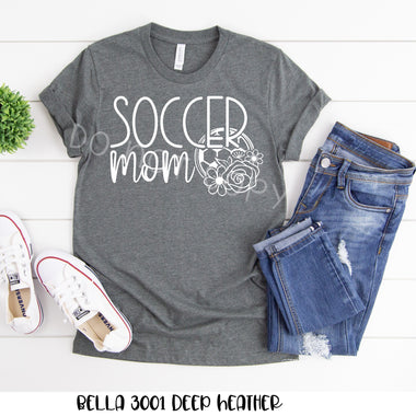 Soccer Mom Floral Screen Print Transfer V17
