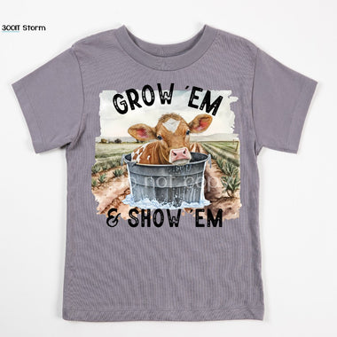 Grow Em Right Cow Kids Screen Print High Heat Transfer